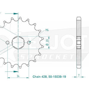 Pignon - 428 - 19 Dents - Similaire JTF2442 - Made in Germany