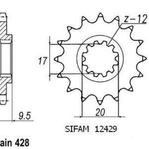 Pignon TT KTM - 428 - 13 Dents - Made in Germany
