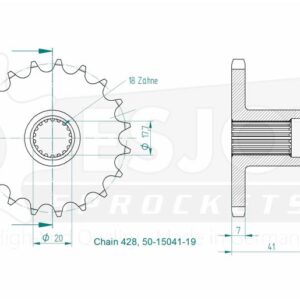 Pignon Aeon-MZ-Polaris - 428 - 19 Dents - Made in Germany
