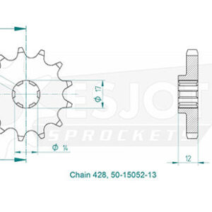 Pignon Aprilia - 428 - 13 Dents - Made in Germany