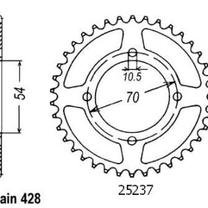Couronne Acier Honda - 428 - 42 Dents - Similaire JTR1206 - Made in Germany