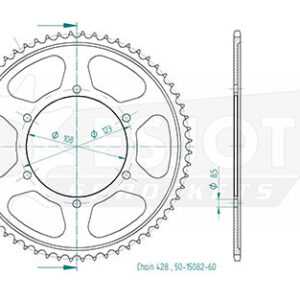 Couronne Acier Aprilia - 428 - 60 Dents - Similaire JTR25 - Made in Germany