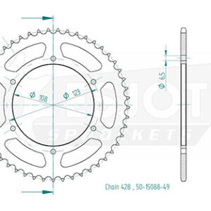 Couronne Acier Derbi - 428 - 49 Dents - Made in Germany