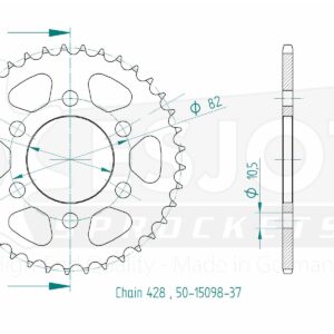 Esjot - Couronne - 428 - 37 Dents - Made in Germany