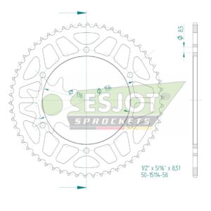 Couronne Fantic 125 - 58 dents