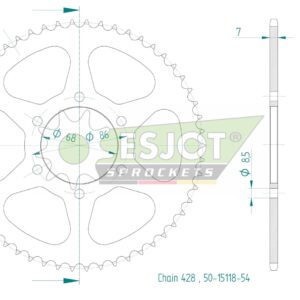 Couronne Esjot - 428 - 54 dents