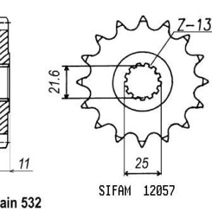 Pignon Yamaha - 532 - 17 Dents - Similaire JTF584 - Made in Germany