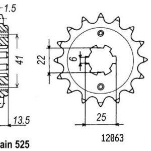 Pignon Honda - 525 - 15 Dents - Similaire JTF293 - Made in Germany