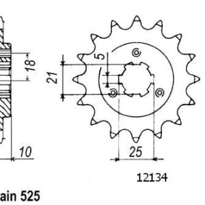Pignon Suzuki - 525 - 15 Dents - Similaire JTF1448 - Made in Germany