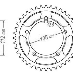 Couronne Acier Honda - 525 - 43 Dents - Similaire JTR1304 - Made in Germany