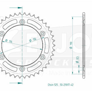 Couronne Acier Suzuki - 525 - 42 Dents - Made in Germany