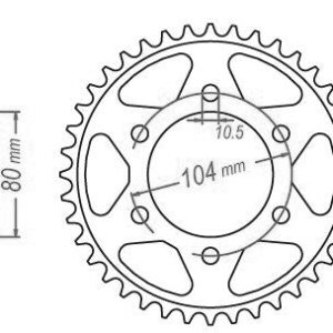 Couronne Acier Kawasaki - 525 - 42 Dents - Similaire JTR1489 - Made in Germany