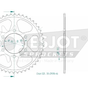 Couronne Acier - 525 - 46 Dents - Made in Germany