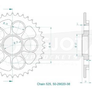 Couronne Acier - 525 - 38 Dents - Made in Germany