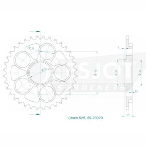 Couronne Acier - 525 - 40 Dents - Made in Germany