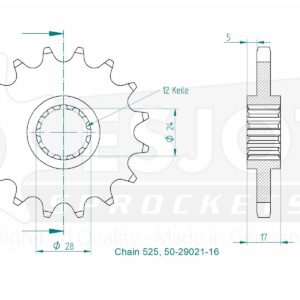 Pignon - 525 - 16 Dents - Made in Germany