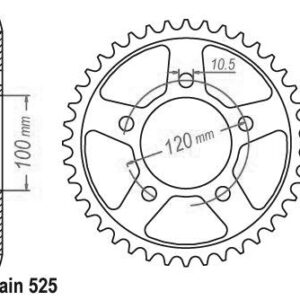 Couronne Acier - 525 - 45 Dents - Made in Germany