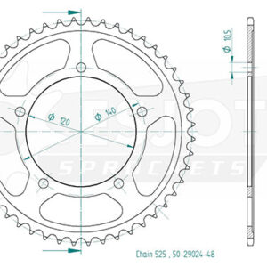 Couronne Acier Suzuki - 525 - 48 Dents - Similaire JTR1792 - Made in Germany