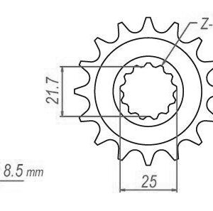 Pignon Kawasaki - 525 - 15 Dents - Similaire JTF1537 - Made in Germany