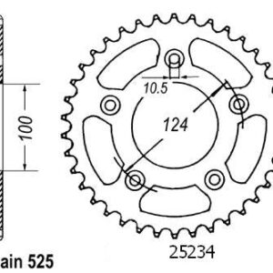 Couronne Acier Ducati - 525 - 36 Dents - Similaire JTR744 - Made in Germany
