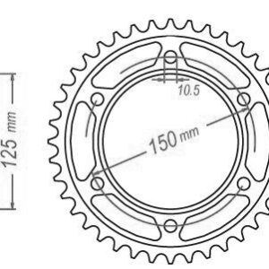 Couronne Acier KTM - 525 - 42 Dents - Similaire JTR899 - Made in Germany