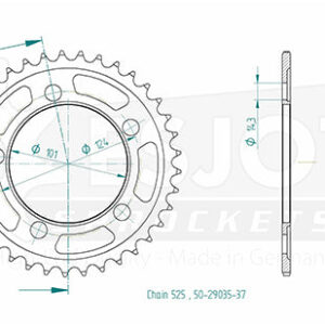 Couronne Acier KTM - 525 - 37 Dents - Made in Germany