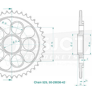 Couronne Acier Ducati - 525 - 42 Dents - Made in Germany