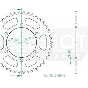 Couronne Acier - 525 - 42 Dents - Made in Germany