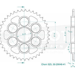 Couronne Acier Ducati - 525 - 41 Dents - Made in Germany