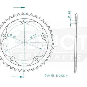 Esjot - Couronne Acier - 525 - 41 Dents - Made in Germany