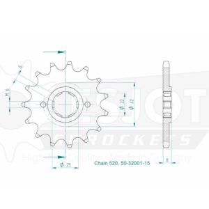 Pignon TT Honda - 520 - 15 Dents - Similaire JTF281 - Made in Germany