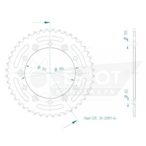 Couronne Acier TT Honda - 520 - 44 Dents - Made in Germany