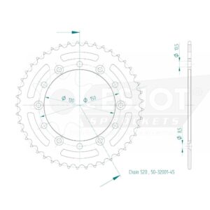 Couronne Acier TT Honda - 520 - 45 Dents - Made in Germany