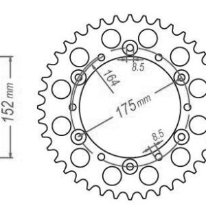Couronne Acier TT Yamaha - 520 - 49 Dents - Similaire JTR853 - Made in Germany
