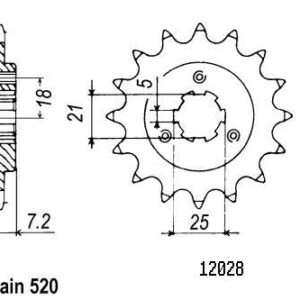 Pignon TT Suzuki - 520 - 16 Dents - Similaire JTF437 - Made in Germany