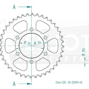 Couronne Acier Kawasaki - 520 - 40 Dents - Similaire JTR1478 - Made in Germany