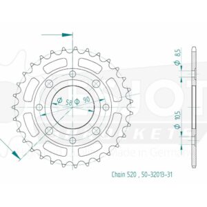 Couronne Acier Honda - 520 - 31 Dents - Made in Germany