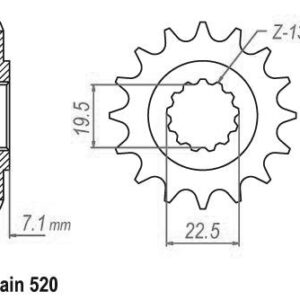 Pignon TT Suzuki - 520 - 14 Dents - Similaire JTF434 - Made in Germany
