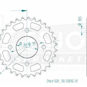 Couronne Acier Honda - 520 - 31 Dents - Made in Germany