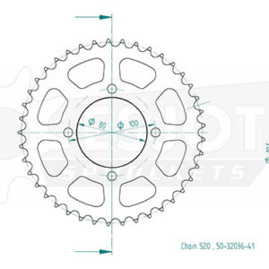 Couronne Acier Suzuki - 520 - 41 Dents - Similaire JTR819 - Made in Germany