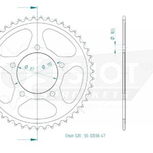 Couronne Esjot - Pas en 520 - 47 dents