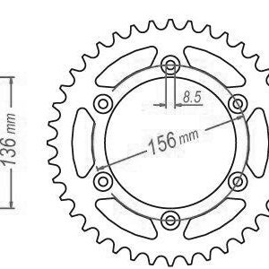 Couronne Acier TT Ultralight Husqvarna - 520 - 51 Dents - Made in Germany
