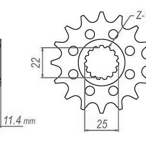 Pignon TT KTM - 520 - 16 Dents - Similaire JTF1902 - Made in Germany
