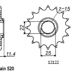 Pignon TT KTM - 520 - 17 Dents - Similaire JTF1902 - Made in Germany