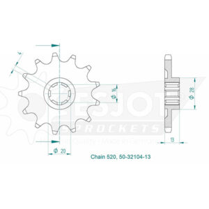 Pignon TM - 520 - 13 Dents - Made in Germany