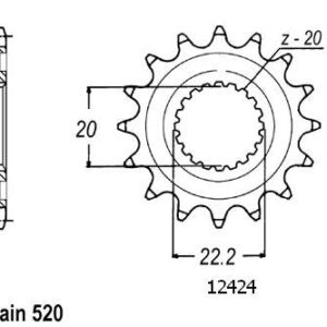Pignon TT Gas Gas-Yamaha - 520 - 13 Dents - Similaire JTF1590 - Made in Germany