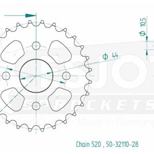 Couronne Acier Eton - 520 - 28 Dents - Made in Germany