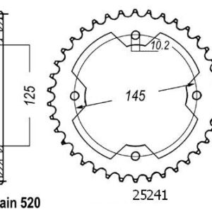Couronne Acier TT Yamaha - 520 - 38 Dents - Similaire JTR1857 - Made in Germany