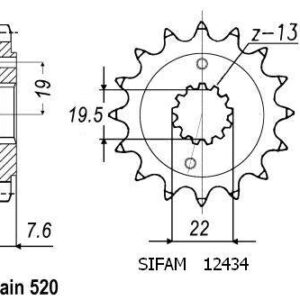Pignon Kawasaki-Suzuki-Triton - 520 - 14 Dents - Similaire JTF1401 - Made in Germany