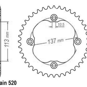 Couronne Acier - 520 - 38 Dents - Made in Germany